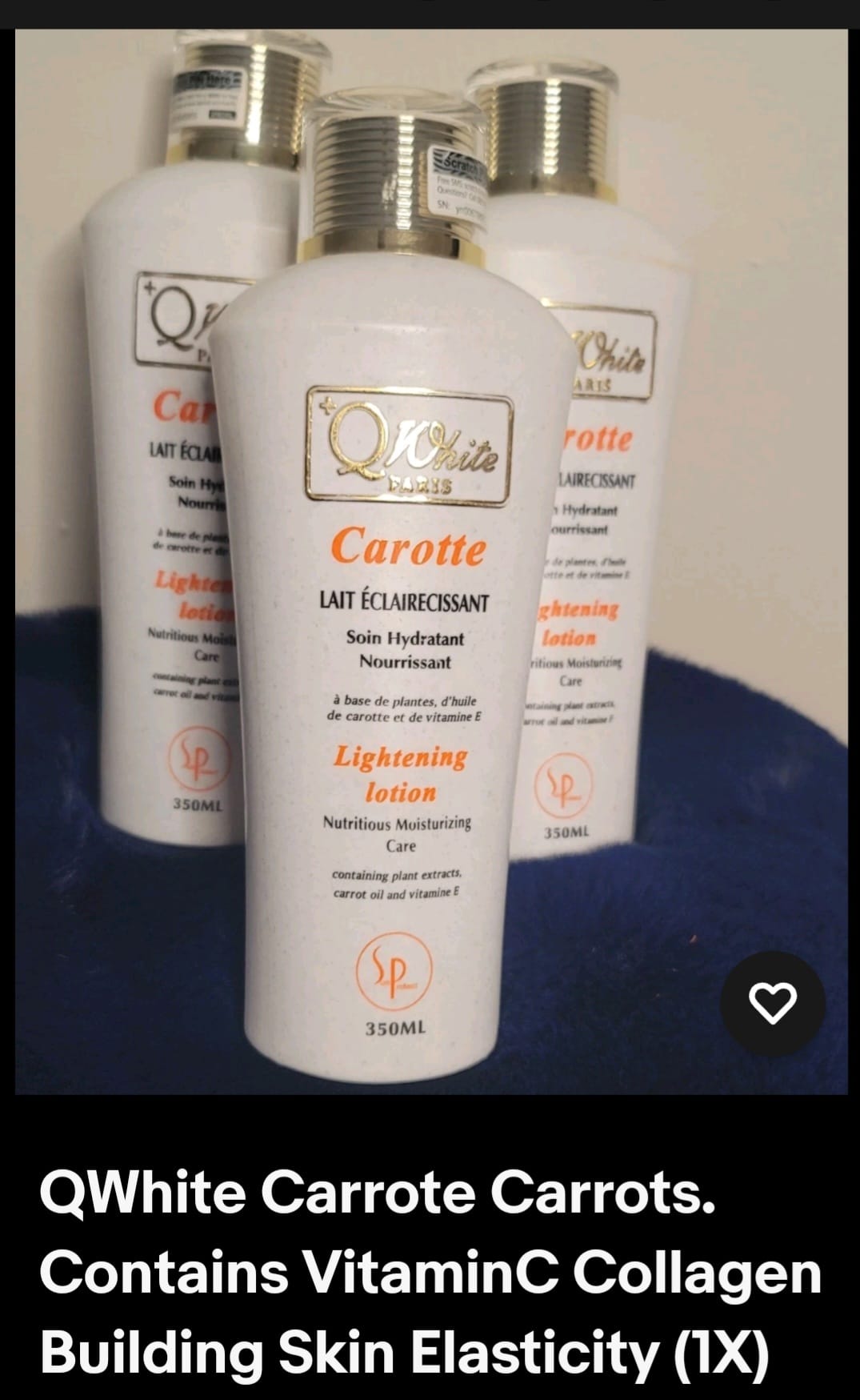 Q-White Carrot Cream (Contains Vitamins & Collagen)